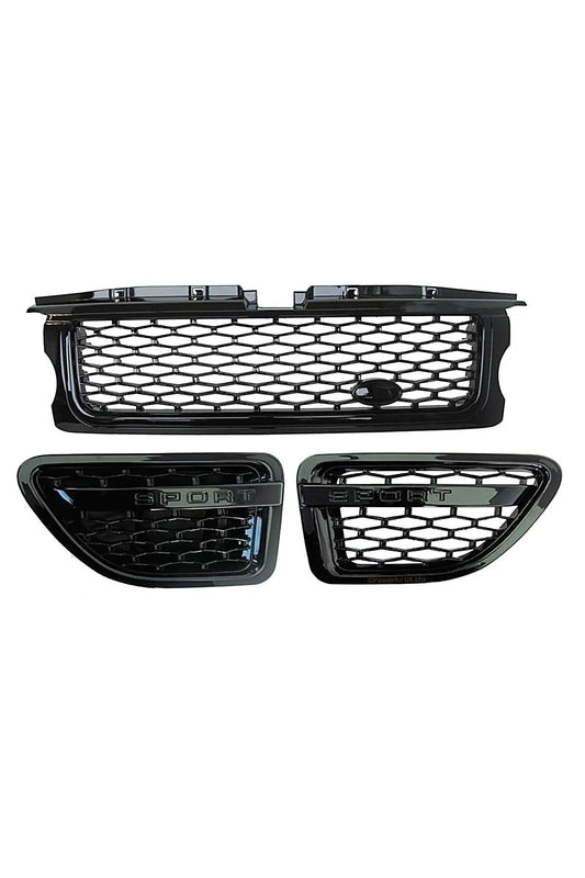 Grille Set, Front Bumper +Side ,Black, Range Rover Sport L320 DHB500062