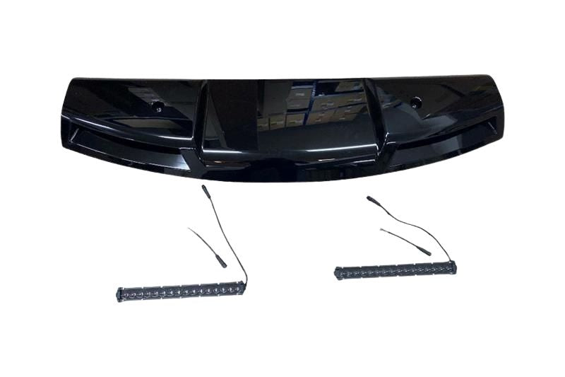 NEWDEFLED-4 - Front Roof Spoiler Black LED Set