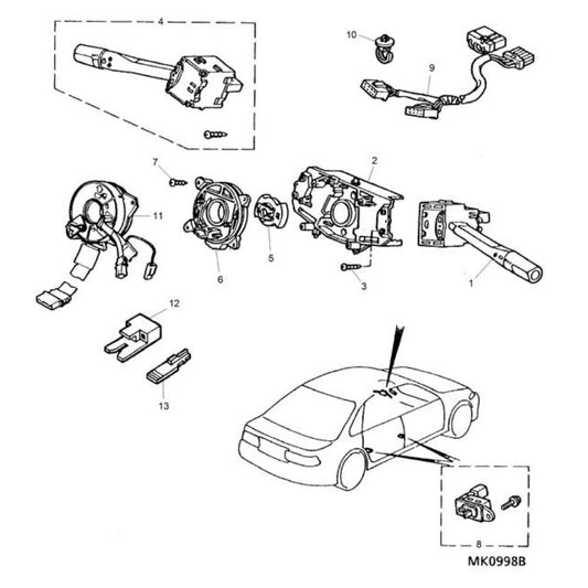 XPB100651PMJ - Switch-lighting /indicator/headlamp - MG Rover 600 Genuine