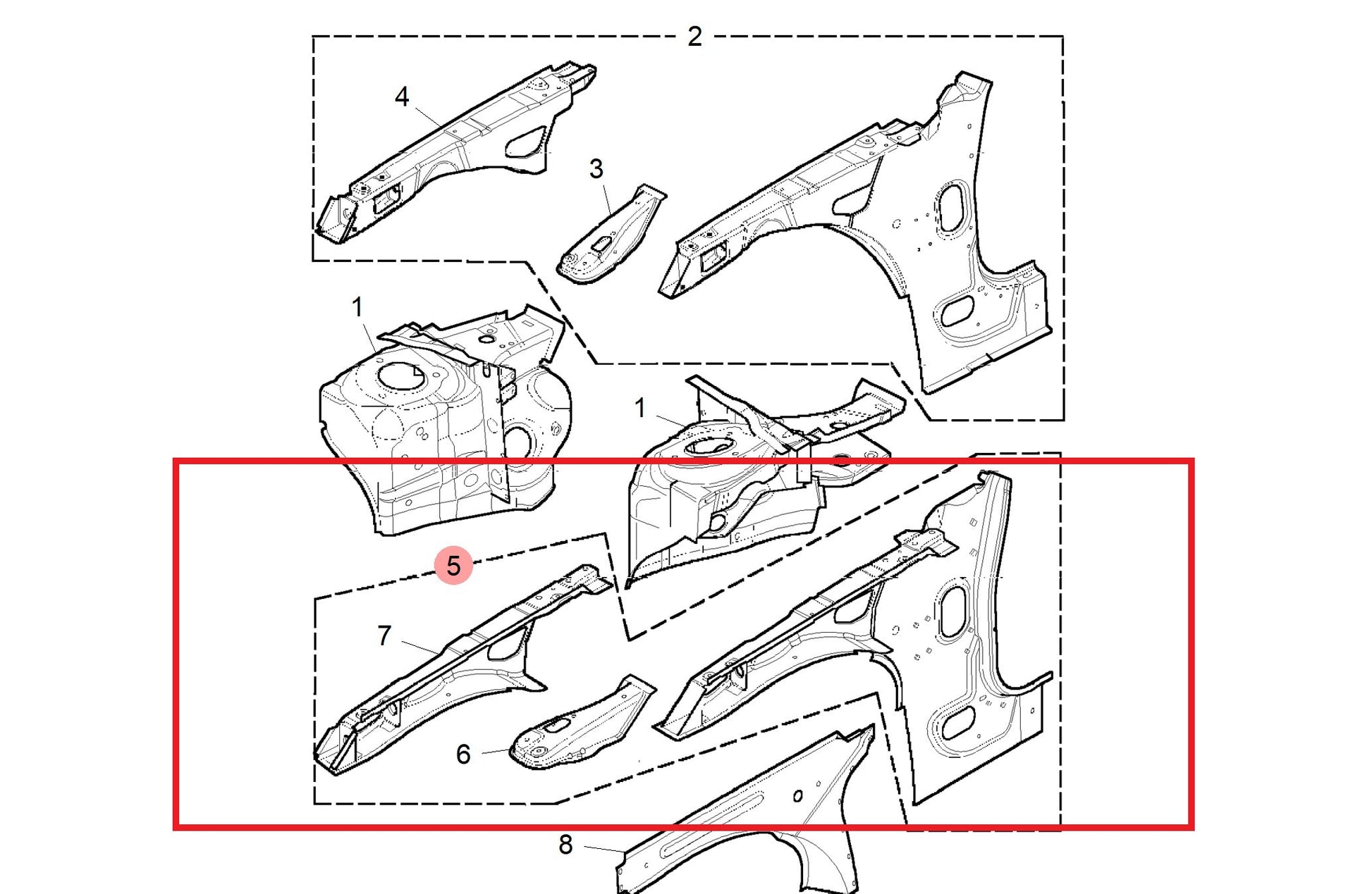 Closing assembly-A post - LH 75 ZT Genuine MG Rover ABF500150