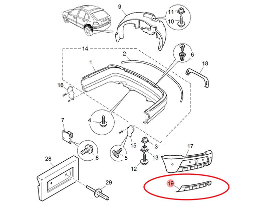 Finisher-rear bumper - Primed center guard 200 Genuine MG Rover DQR000200LML