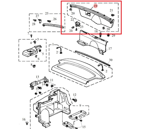 Moulding assy-tailgate lower - Stone Beige 400 Genuine MG Rover ESB100320SMJ