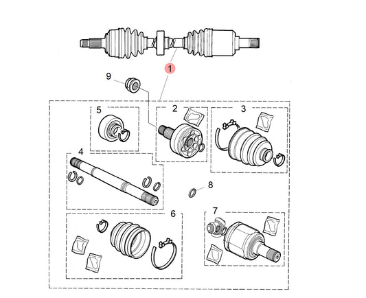 Driveshaft assembly driveline - RH 200 400 Genuine MG Rover GCV1062